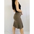 saia marrom de alfaiataria plissada TAM M - comprar online