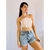 Cropped listrado feminino TAM P - Qnova Second Hand