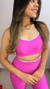 CONJUNTO DE CALÇA BICOLOR ROSA CHICLETE + PRATA - OLIVER FIT