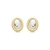 Brinco oval mix banhado à ouro 18k dourado e prata