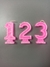 Vela Numerote con Gibre Rosa x unidad