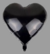 Globo Metalizado Corazón Negro 10" (25 cm)