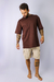 CAMISETA OVERSIZED SUEDINE MARROM