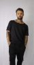 CAMISETA GOLA CANOA CANHAMO PRETO