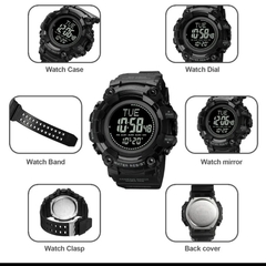 Reloj Hombre Skmei Sumergible Digital Alarma Cronometro Malla Negro Bisel Azul Fondo Negro en internet