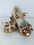 Sapatilha Flor Di Mila Laço Dourado Metalizado - OutBella Kids