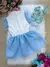 Vestido Blogueirinha Babado Rebeca Azul Bebe - OutBella Kids