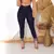 Calça Jeans Skinny Feminina, Dobrada Estampada, Azul Escuro na internet