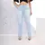 Azul Clara Premium Denim Jeans, Calças Flare para Mulher