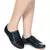 Tênis Feminino Casual Couro Legítimo Preto Slip On - Nikity Shopping