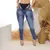 Premium Estilo Denim Jeans, Cinta Lipo, Lavagem, Azul Clara, Feminino Tech Jeans na internet