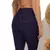 Calça Jeans Skinny Feminina, Dobrada Estampada, Azul Escuro