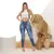 Premium Estilo Denim Jeans, Cinta Lipo, Lavagem, Azul Clara, Feminino Tech Jeans - loja online