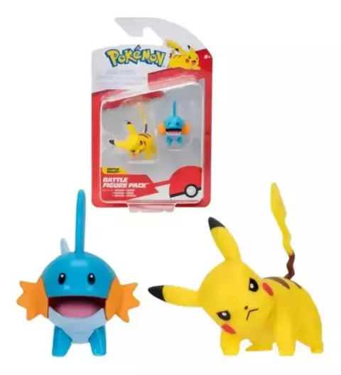 Pokemon Pack X2 Battle Ready Figure Pikachu Mudkip Muñeco