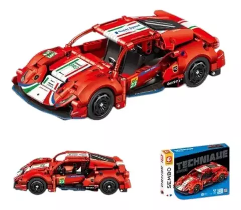 Auto 1:18 Rojo Sembo Speed 466 Piezas Bloques Para Armar