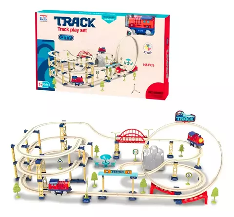 Pista De Trenes para Armar Track Play Set 146pcs Juguete Luxury