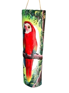 Tronco esculpido de Arara Vermelha - Amazônia & Sintonia