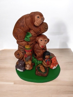 Presépio Macaco de cerâmica