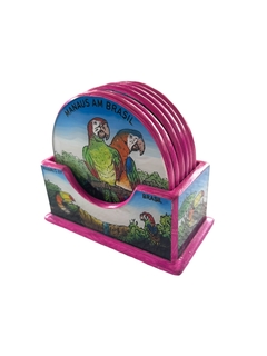 Porta copo de Madeira e Vidro - comprar online