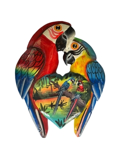 Casal de arara Vermelha e Canindé madeira molongó - comprar online