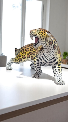 Escultura Onça Rugindo – Tamanho Grande (Obra Amazônica de Impacto) - Amazônia & Sintonia