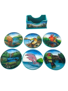 Porta copo de Madeira e Vidro - Amazônia & Sintonia