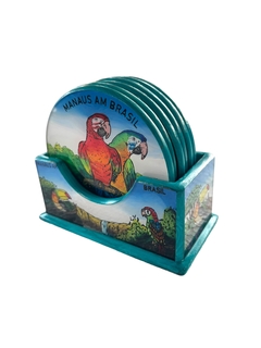 Porta copo de Madeira e Vidro - comprar online