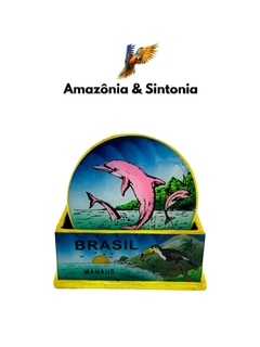 Jogo de Porta Copos De Madeira E Vidro - Amazônia & Sintonia