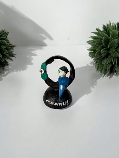 Arara azul decoração de mesa pequeno