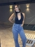 Calça jeans cargo wide leg