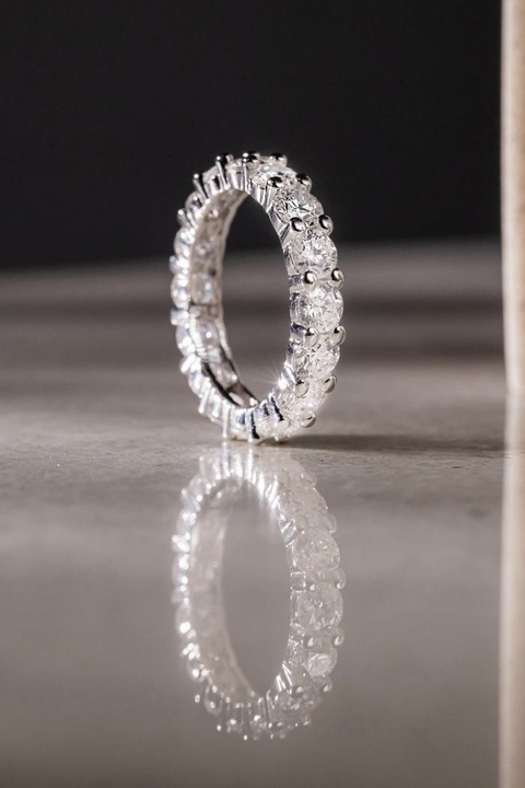 Anel aparador Moissanite Beth 3.65ct 4mm