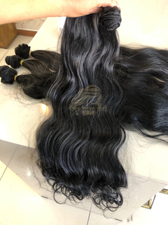 Tela única preto ondulado 80cm fibra russa - Nanay mega hair