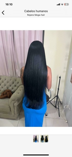 Kit preto liso 75cm pontas cheias fibra humanhair
