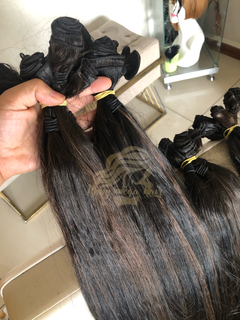 Castanho escuro iluminado liso 75cm fibra humanhair - loja online