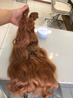 Ruivo acobreado ondulado 80cm tela única