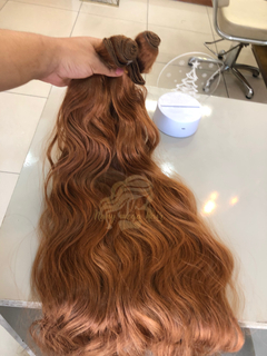 Ruivo acobreado ondulado 80cm tela única - loja online