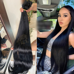 Kit preto liso 75cm pontas cheias fibra humanhair