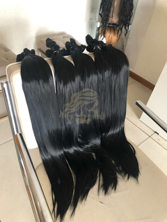 Kit preto liso 75cm pontas cheias fibra humanhair - comprar online