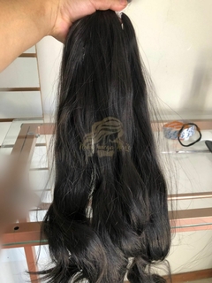 CASTANHO ESCURO: ONDULADO 70CM FIBRA HUMANIZADA ULTRA REALISTA - Nanay mega hair