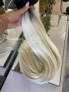LOIRO CLARÍSSIMO COM RAIZ ESFUMADA , LISO 80cm - Nanay mega hair