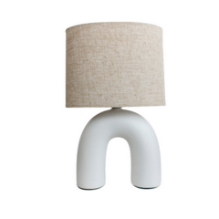 Lámpara de cerámica blanca estilo arco - comprar online