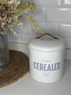 Contenedor de Cereales de Metal Blanco - comprar online