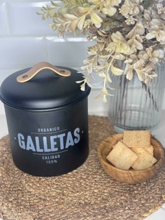 Contenedor de Galletas en Metal Negro en internet