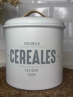 Contenedor de Cereales de Metal Blanco - Chula home deco