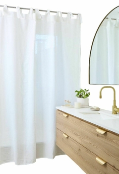 Cortina de baño gasa de tusor con tiras para atar 2 x 2 mts Elena en internet
