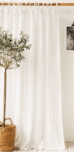 Cortina de baño gasa de tusor con tiras para atar Lina - comprar online