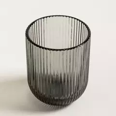 Pack x6 Vasos de Vidrio Gris Faceteados - comprar online
