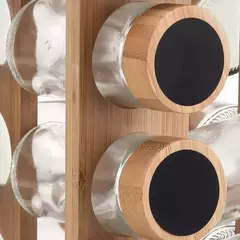 Especiero de bambú con 16 frascos carol - Chula home deco