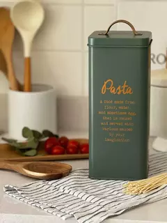 Lata Fideos Deco Verde Letras Cobre - comprar online