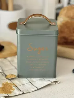 Lata Azúcar Deco Verde Letras Cobre - Chula home deco